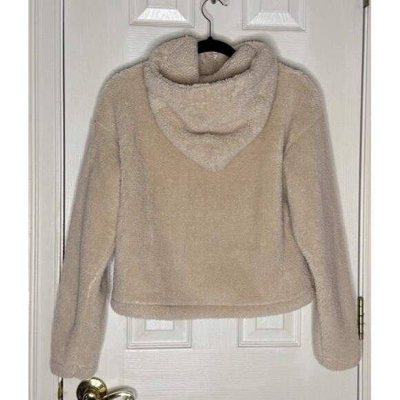 Women’s Teens XS Sherpa Zip-up Jacket w/ Hood Light Neutral - Picture 2 of 6